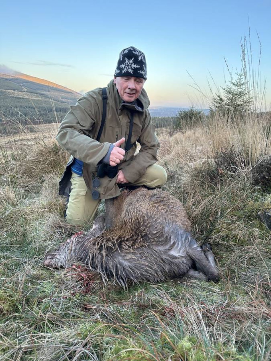 Jan with successful harvest on Wicklow ground